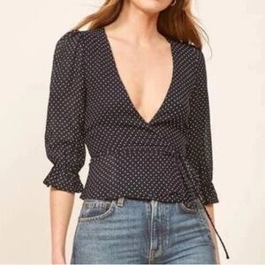 REFORMATION EMMA WRAP TOP